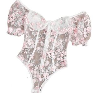 Floral See Through Body Suit